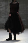 marc le bihan tulle skirt 25001 AUBERGINE/BLACK